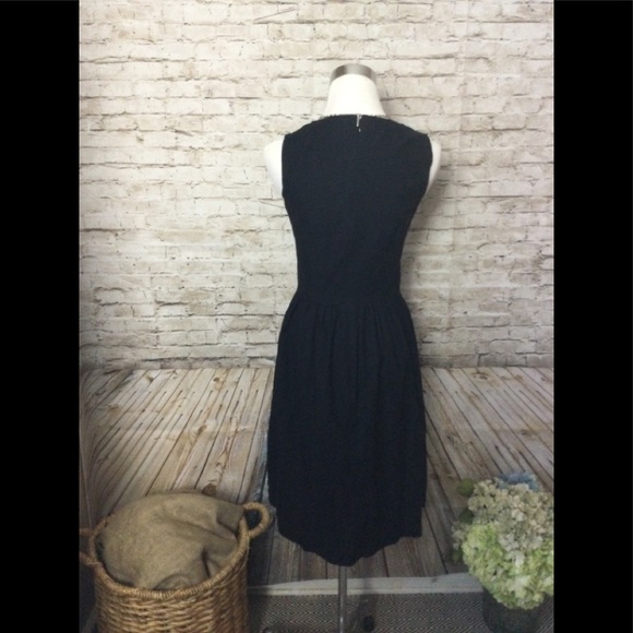 Boden black with white beading fit and flare dress - Picture 3 of 4
